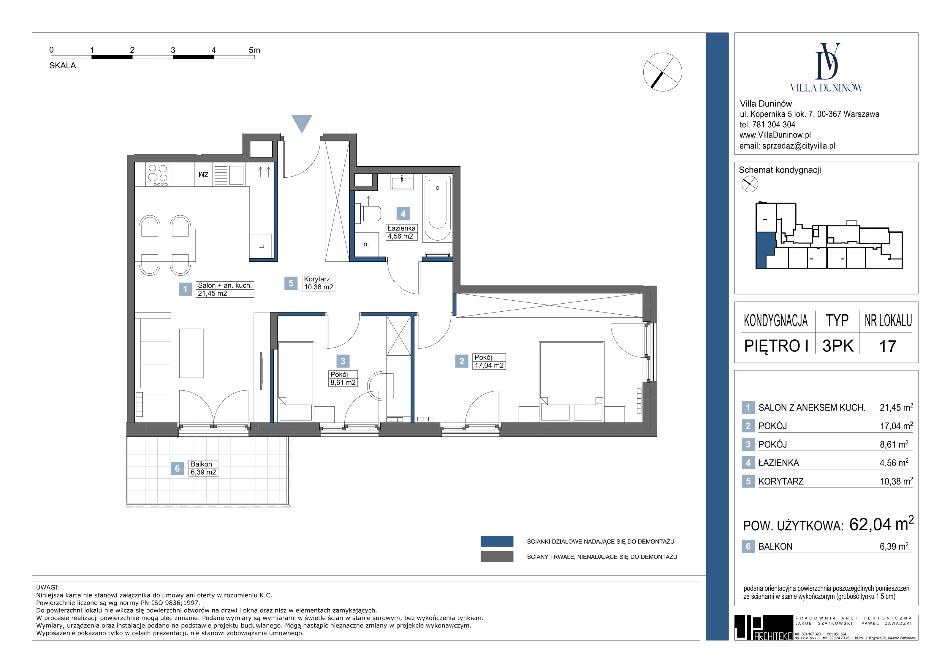 Mieszkanie 62,06 m², piętro 1, oferta nr 17, Villa Duninów, Warszawa, Białołęka, Henryków, ul. Duninów 7